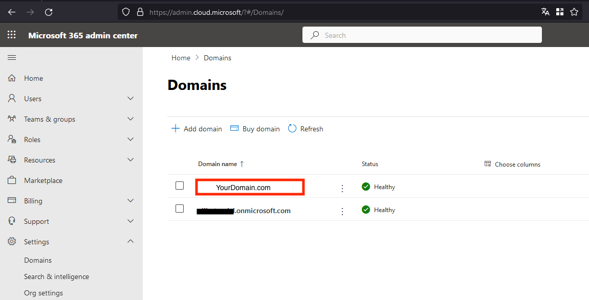 Domains Configuration